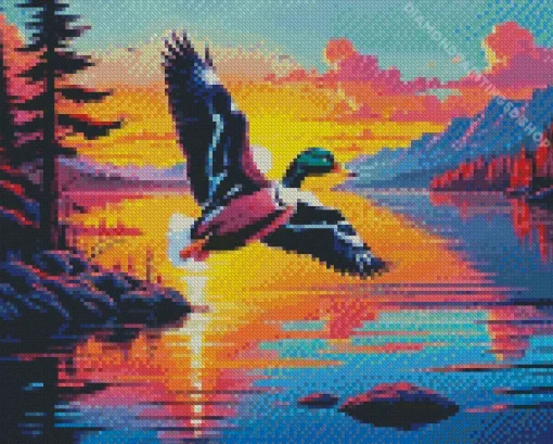 Aesthetic Flying Duck Diamond Painting