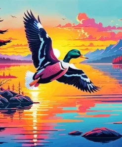 Aesthetic Flying Duck Diamond Painting
