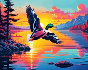 Aesthetic Flying Duck Diamond Painting
