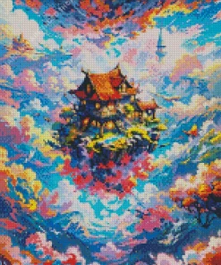 Flying House Art Diamond Painting