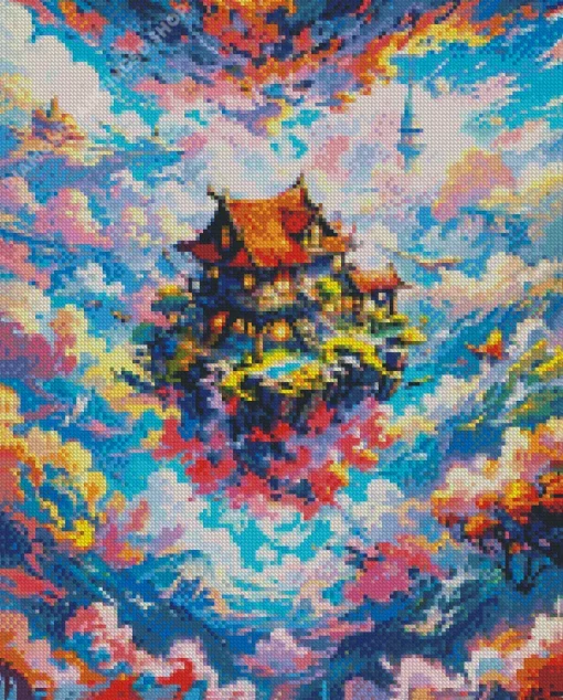Flying House Art Diamond Painting