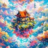 Flying House Art Diamond Painting