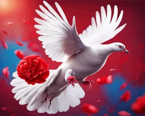 Aesthetic Flying Pigeon Diamond Painting