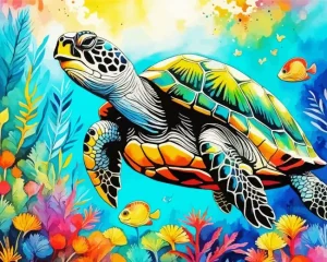 Aesthetic Turtle Art Diamond Painting