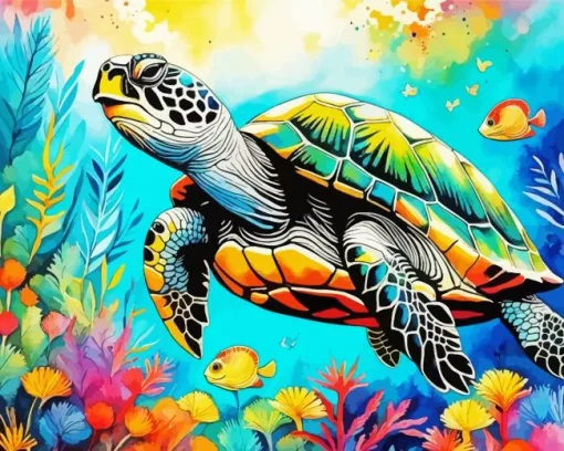 Aesthetic Turtle Art Diamond Painting