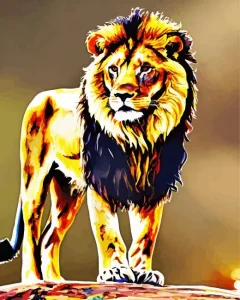 Gold Lion Diamond Painting