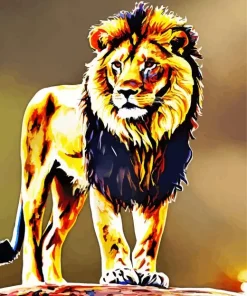 Gold Lion Diamond Painting