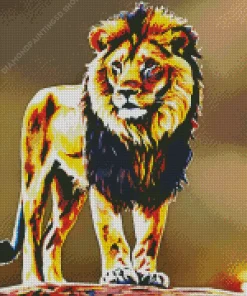 Gold Lion Diamond Painting