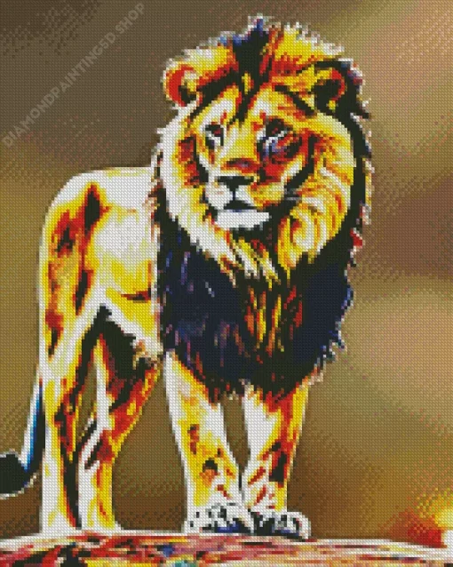Gold Lion Diamond Painting