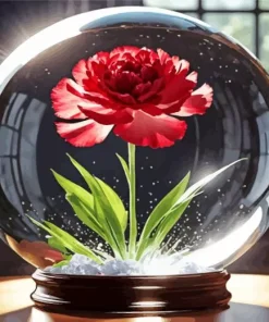 Carnation Glass Globe Diamond Painting