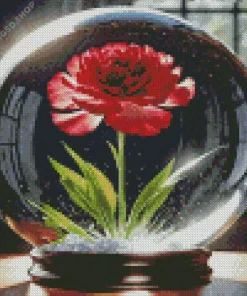 Carnation Glass Globe Diamond Painting