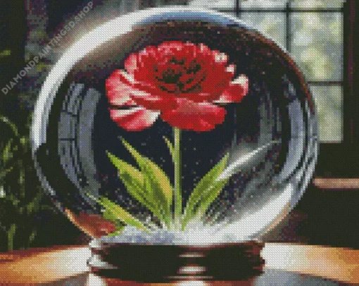 Carnation Glass Globe Diamond Painting