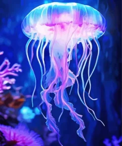 Blue And Pink Jellyfish Diamond Painting