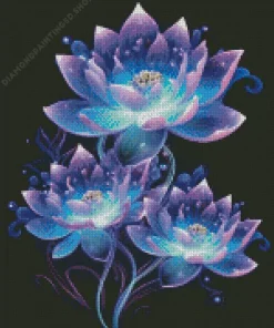 Purple Lotus Flowers Diamond Painting