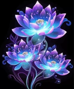 Purple Lotus Flowers Diamond Painting