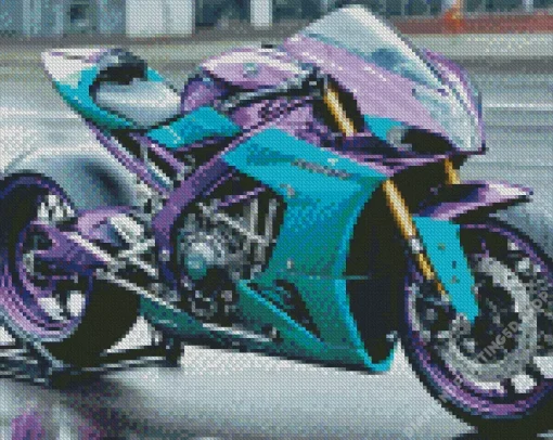 Purple Motorcycle Diamond Painting