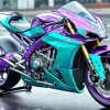 Purple Motorcycle Diamond Painting