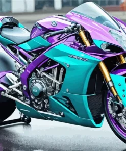 Purple Motorcycle Diamond Painting