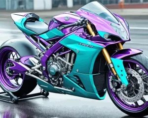 Purple Motorcycle Diamond Painting