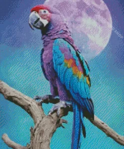 Purple Parrot Diamond Painting