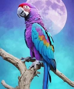 Purple Parrot Diamond Painting