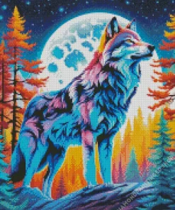 Blue Wolf Diamond Painting