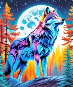 Blue Wolf Diamond Painting