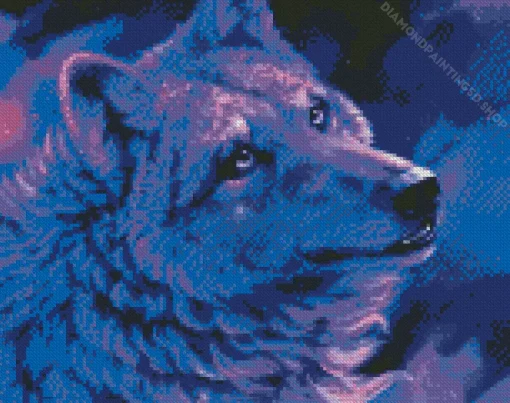 Purple Wolf Diamond Painting