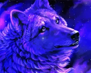 Purple Wolf Diamond Painting
