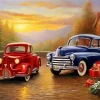 Blue And Red Cars Diamond Painting