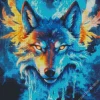 Red Fire Wolf Diamond Painting