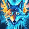 Red Fire Wolf Diamond Painting