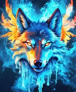 Red Fire Wolf Diamond Painting