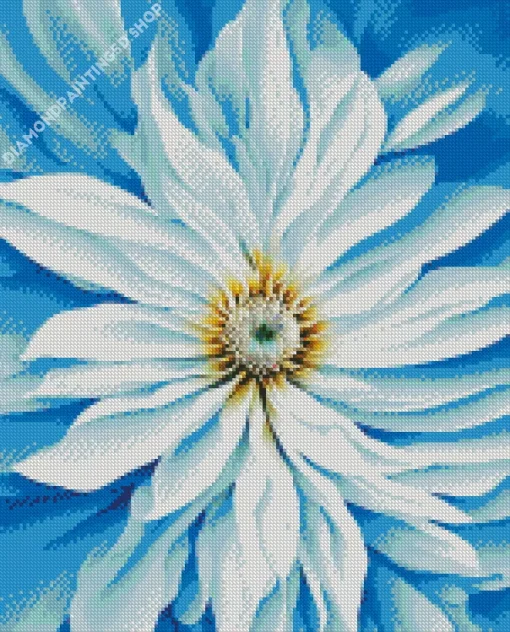 White Flower Diamond Painting