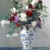 White Flower Vase Diamond Painting