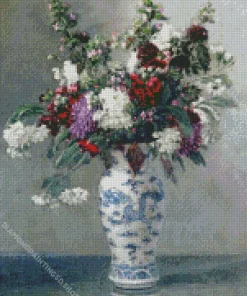 White Flower Vase Diamond Painting