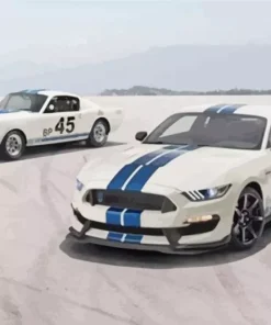 Blue And White Mustang Diamond Painting