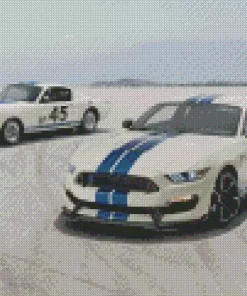 Blue And White Mustang Diamond Painting