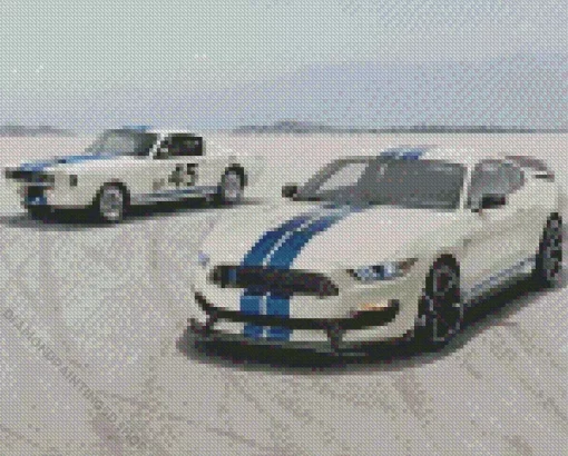 Blue And White Mustang Diamond Painting