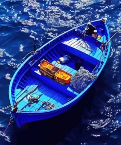 Blue Boat Diamond Painting