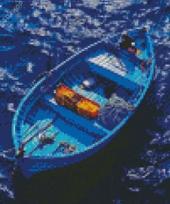 Blue Boat Diamond Painting