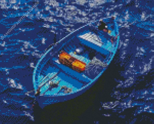 Blue Boat Diamond Painting