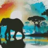 Elephant Silhouette Diamond Painting