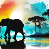 Elephant Silhouette Diamond Painting
