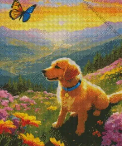 Retriever In Sunset Diamond Painting