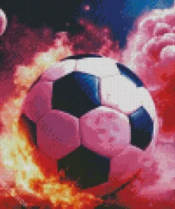 Pink Flaming Football Diamond Painting