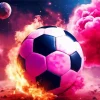 Pink Flaming Football Diamond Painting
