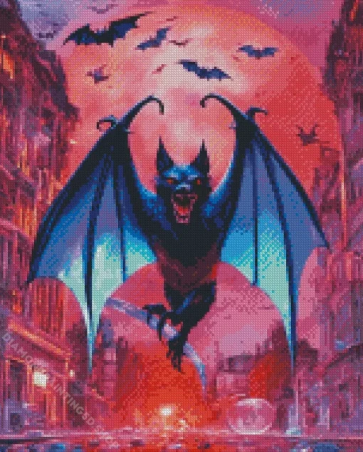 Scary Fantasy Bat Diamond Painting