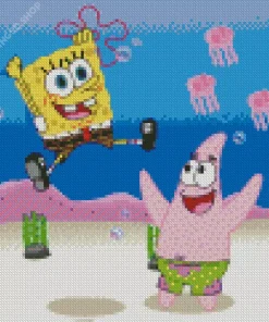 Spongebob And Patrick Diamond Painting