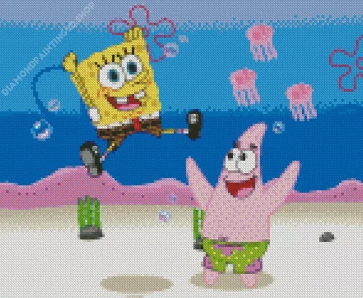 Spongebob And Patrick Diamond Painting